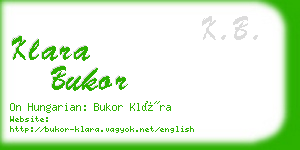 klara bukor business card